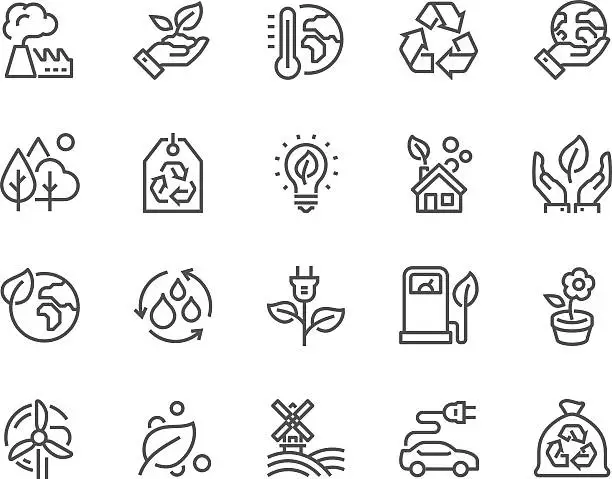 Vector illustration of Line Eco Icons