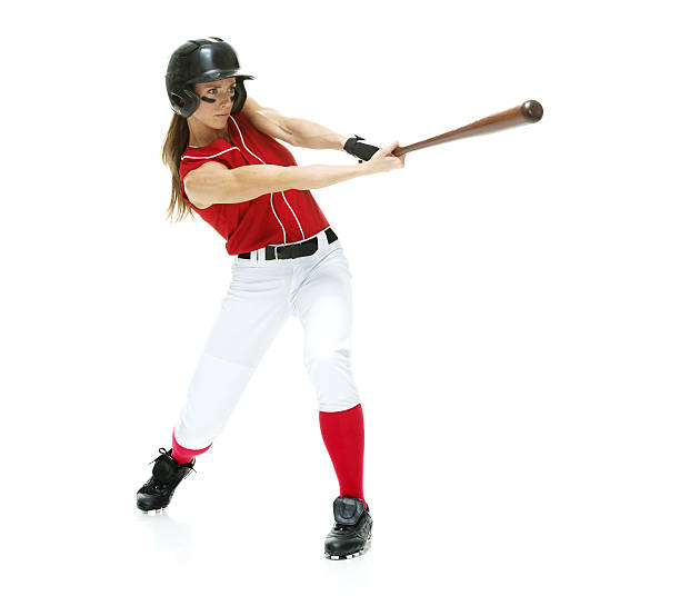 софтболист batting - baseball player baseball holding bat стоковые фото и изображения
