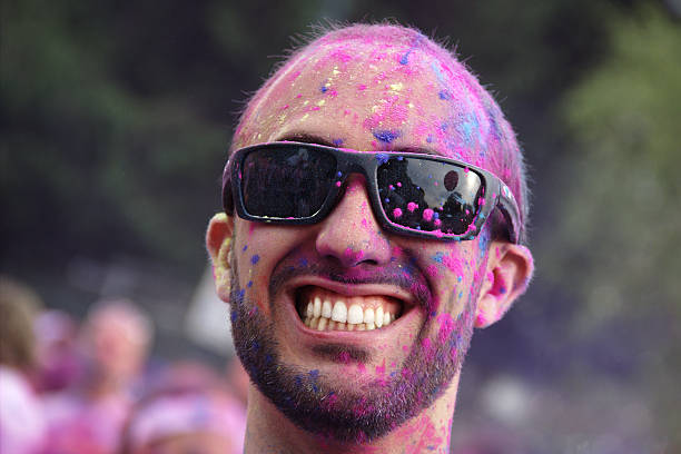The Color Run  - Turin, Italy May 2014 stock photo
