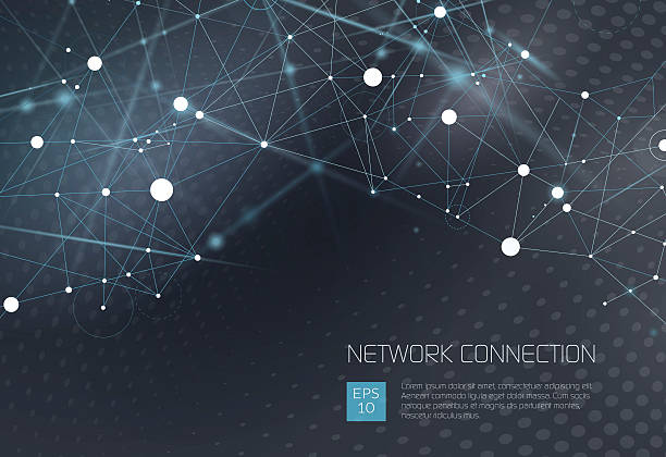 абстрактный сетевой фон - connection node computer network communication stock illustrations