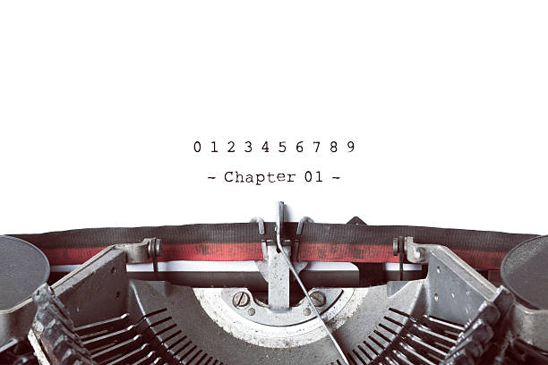 ヴィンテージタイプライトライティングブックの章。 - writing machine ストックフォトと画像