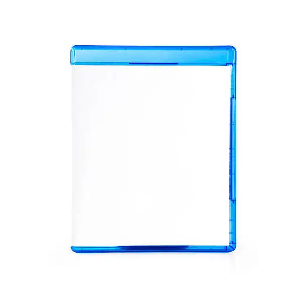 Blank Bluray Case in front view Isolated on white, with clipping path