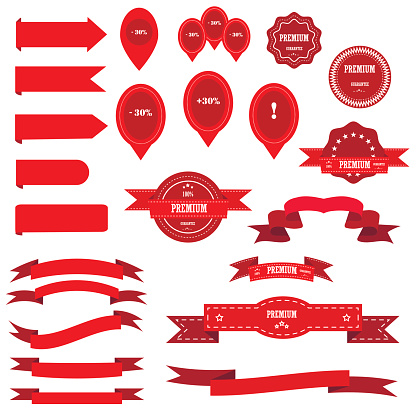 Big Ribbons Back Ribbons Big Vector Set Stock Illustration - Download Image Now - Banner ...