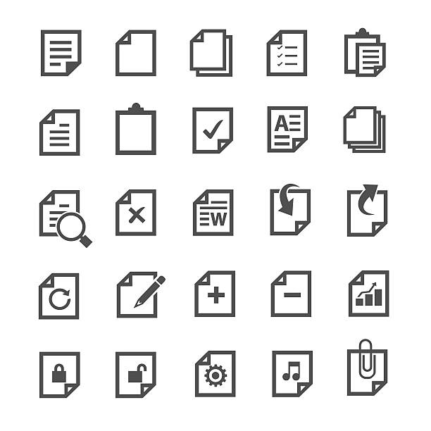 문서 아이콘크기 - symbol file computer icon document stock illustrations