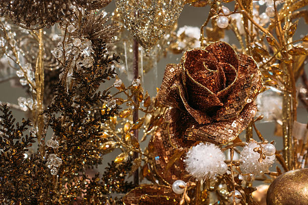 istock Rose, christmas tree decorations, all in one color 580098780