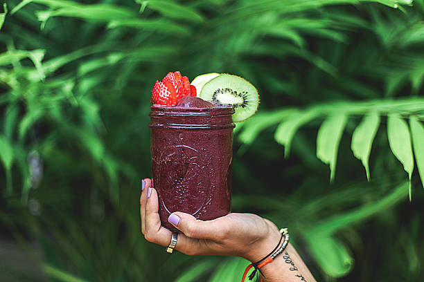 Acai smoothie drink. Raw smoothie drink. acai stock pictures, royalty-free photos & images