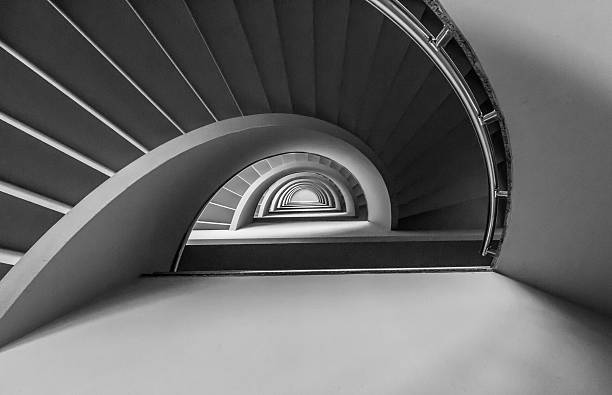 Spiral staircase hotel staircase black and white architecture stock pictures, royalty-free photos & images