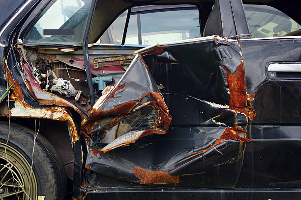 istock Abstract Body surface of old crash car and Rust. 580102610