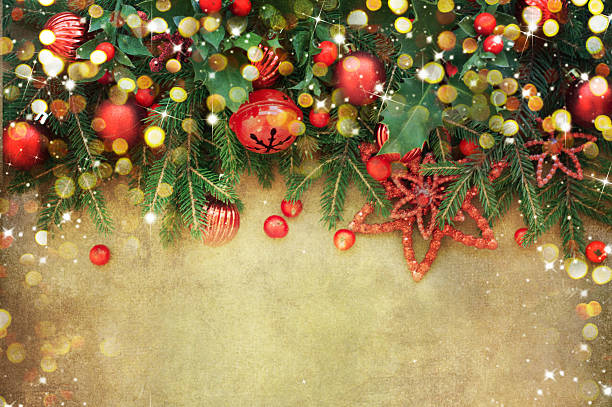 istock Christmas Retro Card border design 580102616