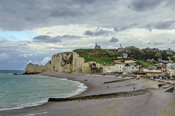 istock Cliffs in Etretat, France 580102956