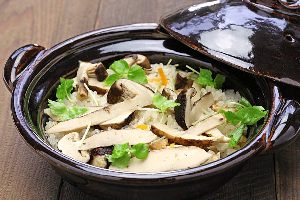 matsutake gohan, rice cooked with matsutake mushroom