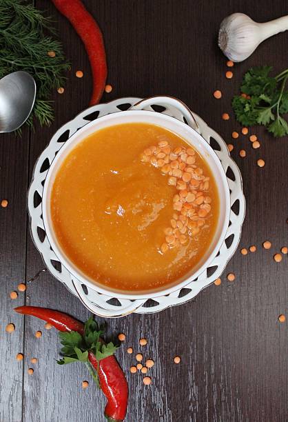 Lentil soup with eggplant