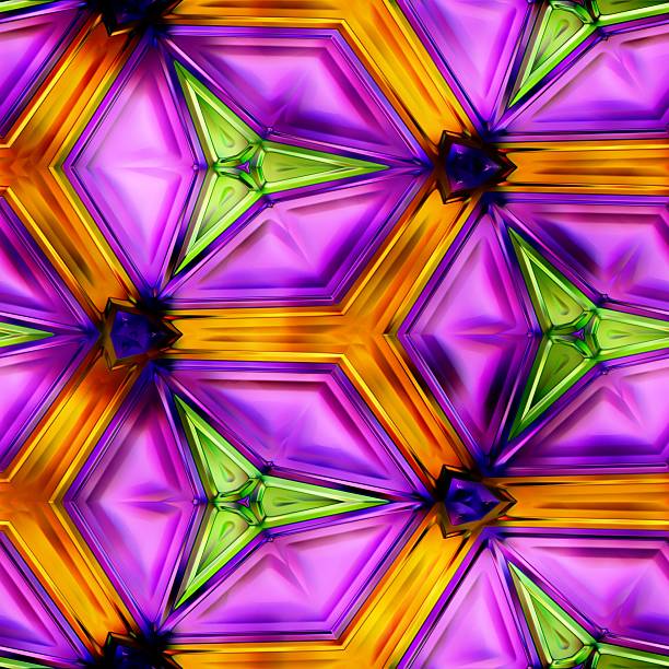 istock Seamless texture of abstract bright shiny colorful geometric  3D illustration 580105192