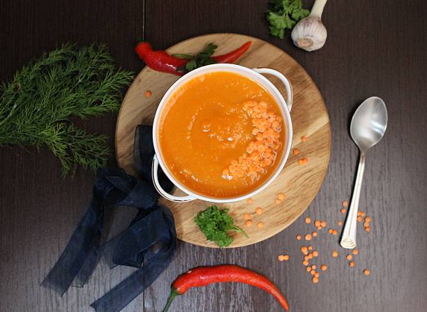Lentil soup with eggplant