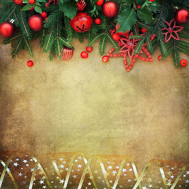 istock Christmas Retro Card border design 580105512
