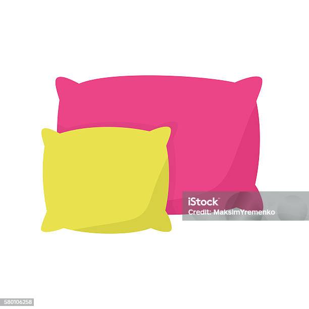 Colored Pillow Cushion Vector Illustration Stock Illustration - Download Image Now - Pillow, Cushion, Vector