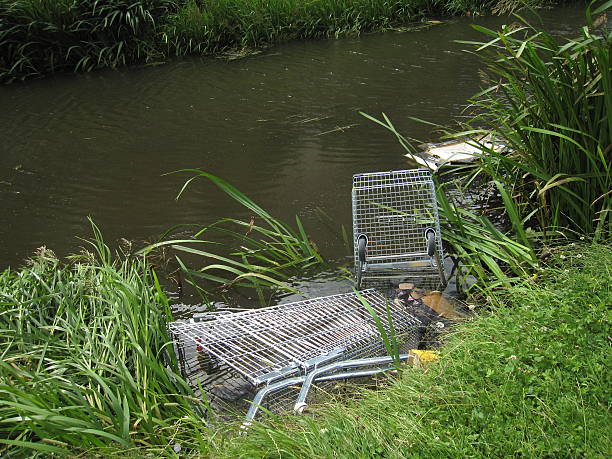 Shopping Trolley Abandoned in a Canal