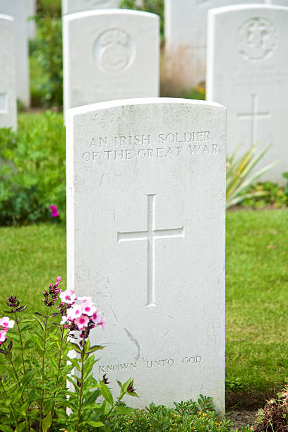 надгробие неизвестного ирландского солдата первой мировой войны - flanders war grave war memorial стоковые фото и изображения