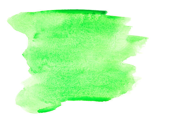 istock Green watercolor brush strokes 580109256