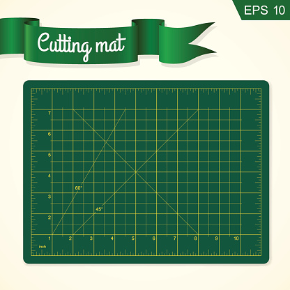 Cutting mat for quilting, patchwork and craft, vector illustration