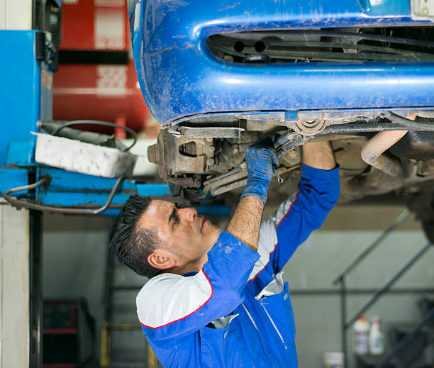 istock car mechanic  examining car automobile 580112364
