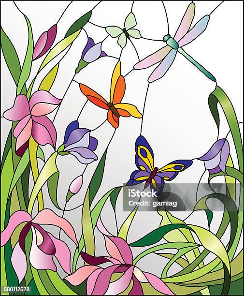 Stained Glass Window Stock Illustration - Download Image Now - Stained Glass, Pattern, Art Nouveau