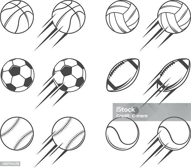 Bolas De Desporto - Arte vetorial de stock e mais imagens de Bola de Futebol - Bola de Futebol, Futebol, Bola de futebol americano - Bola