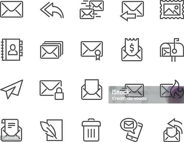 Icônes De Courrier De Ligne Vecteurs libres de droits et plus d'images vectorielles de Messagerie électronique - Messagerie électronique, Icône, Enveloppe
