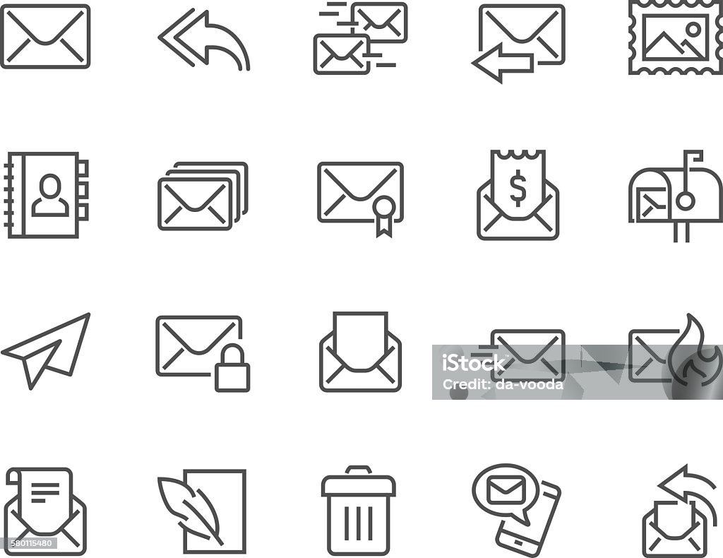 Line Mail Icons Simple Set of Mail Related Vector Line Icons. Contains such Icons as Newsletter, Spam, Mail Box, Address Book and more. Editable Stroke. 48x48 Pixel Perfect. E-Mail stock vector