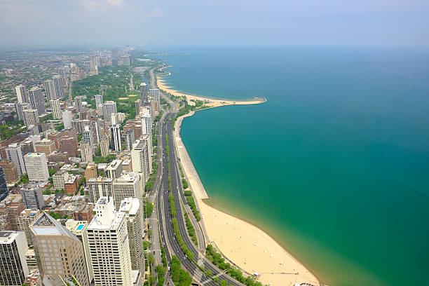 istock Chicago skyline aerial view 580117298