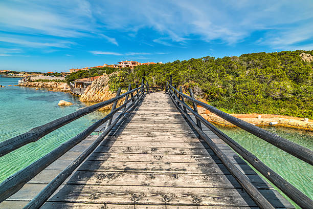 Small wooden bridge in Porto Cervo, Sardinia