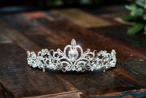 istock Tiara, diadem, wedding crown. Luxury precious accessories 580118324