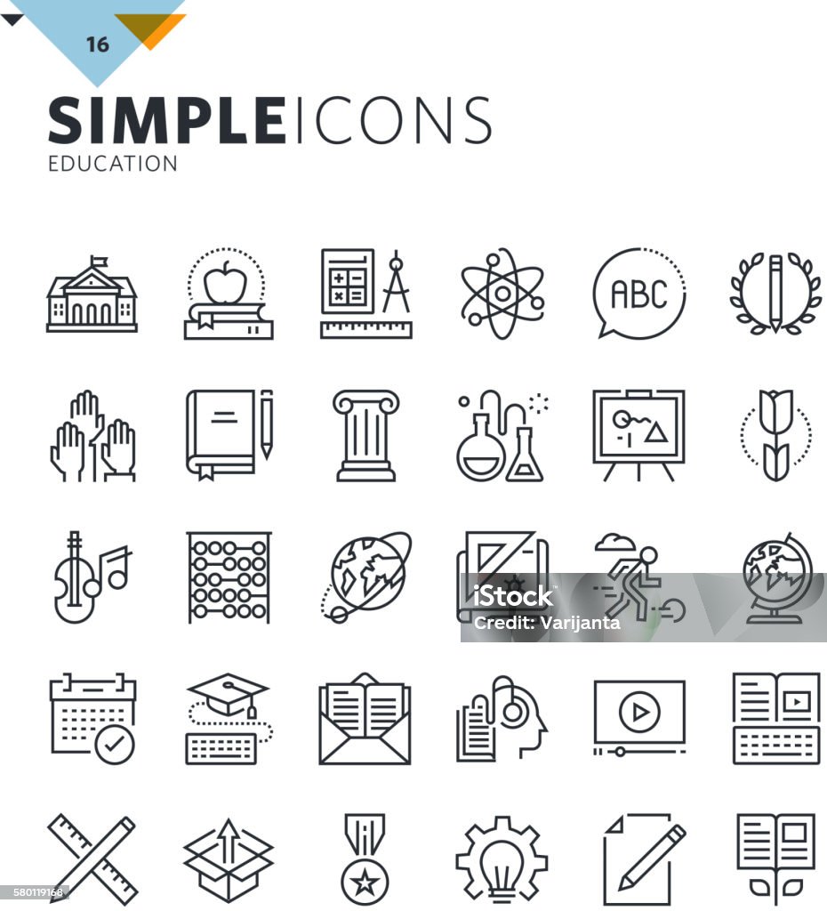 Modern thin line education icons Premium quality outline symbol collection for web design, mobile app, graphic design. Mono linear pictograms, infographics and web elements pack. Icon Symbol stock vector