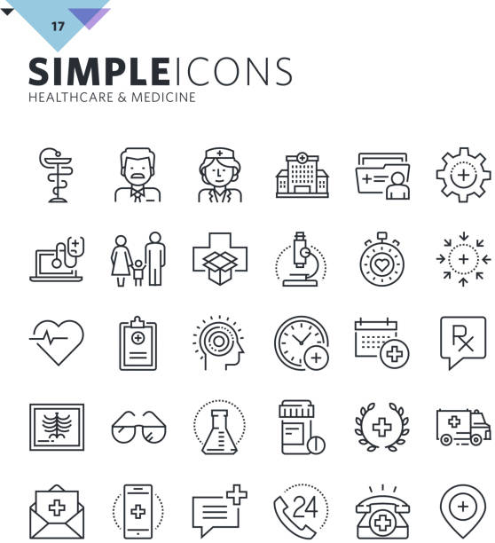 Modern thin line medical icons Premium quality outline symbol collection for web design, mobile app, graphic design. Mono linear pictograms, infographics and web elements pack. pregnant patterns stock illustrations
