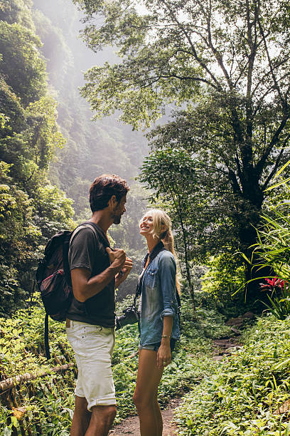 istock Romantic young couple on hike 580121112