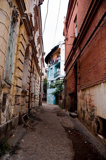 istock Old building and streets  bit green ground Tbilisi 580123522