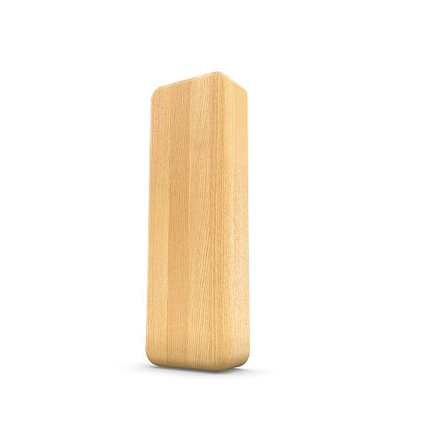 istock 3d wood material I letter isolated white background. 580124238