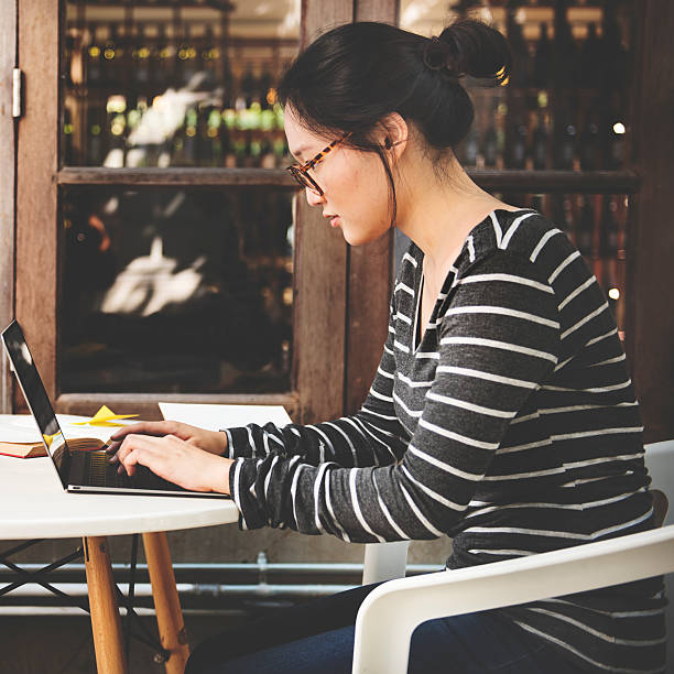 istock Woman Laptop Searching Research Connection Technology Concept 580124476