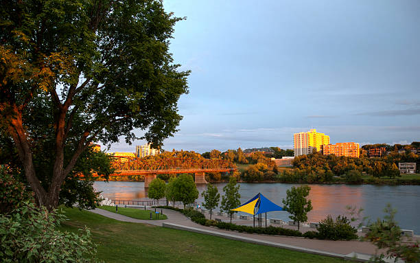 istock Downtown Saskatoon at Sunset Along River Landing 580125230