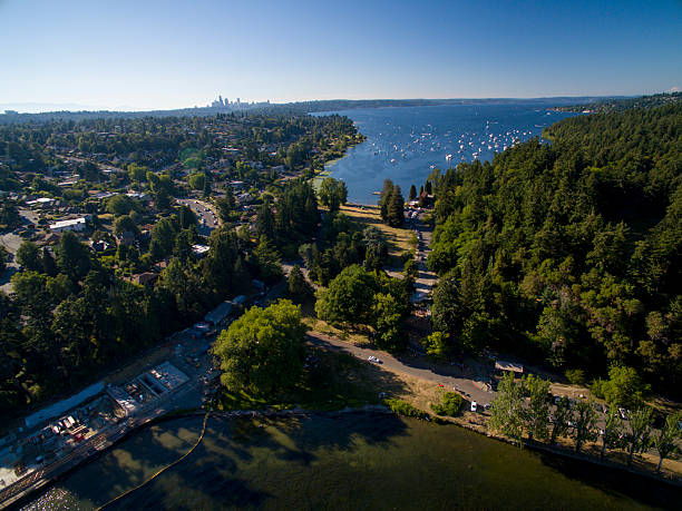 istock Seward Park, Shore Loop, Andrews Bay Bailey Peninsula Aerial View 580126156