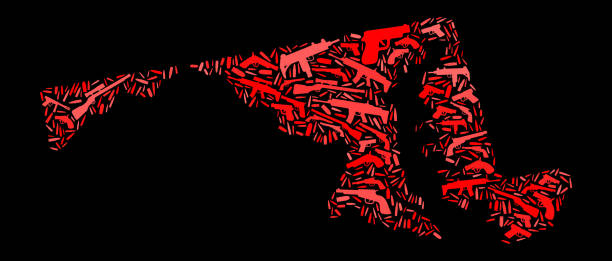 ilustrações de stock, clip art, desenhos animados e ícones de maryland gun icon pattern background - gun rifle weapon ak 47