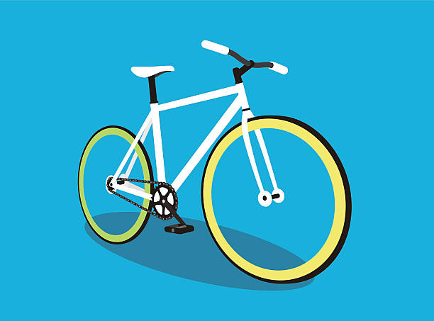 ilustrações de stock, clip art, desenhos animados e ícones de fixed-gear bicycle, vector illustration - bicycle sport tire single object