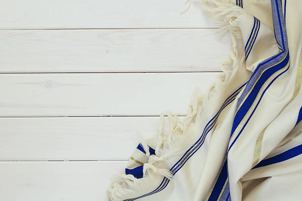 istock White Prayer Shawl - Tallit, jewish religious symbol. 580134354
