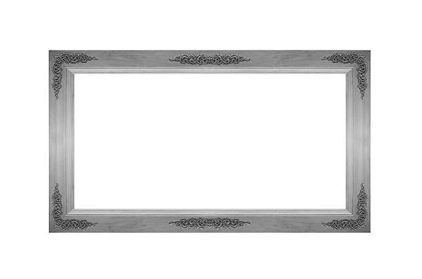 istock Vintage Rectangle Wooden Frame with Copyspace Isolated on White 580135086