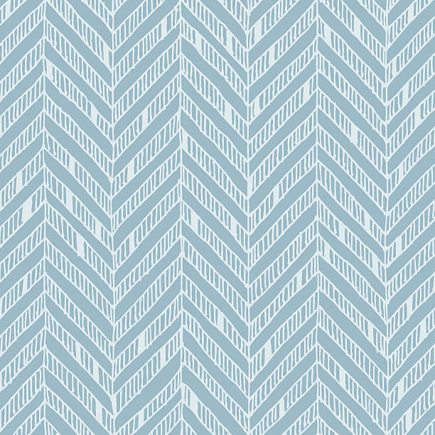 Blue and white zig-zag pattern, pastel colors and delicate lines vector art illustration