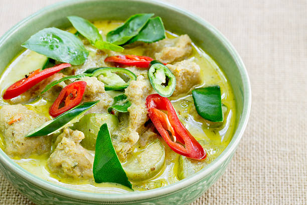 istock Green curry with fish ball in chalice 580135916