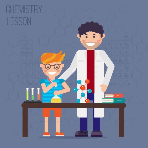 ilustrações de stock, clip art, desenhos animados e ícones de laboratório de química, conceito de educação - abstract medical exam healthcare and medicine backgrounds