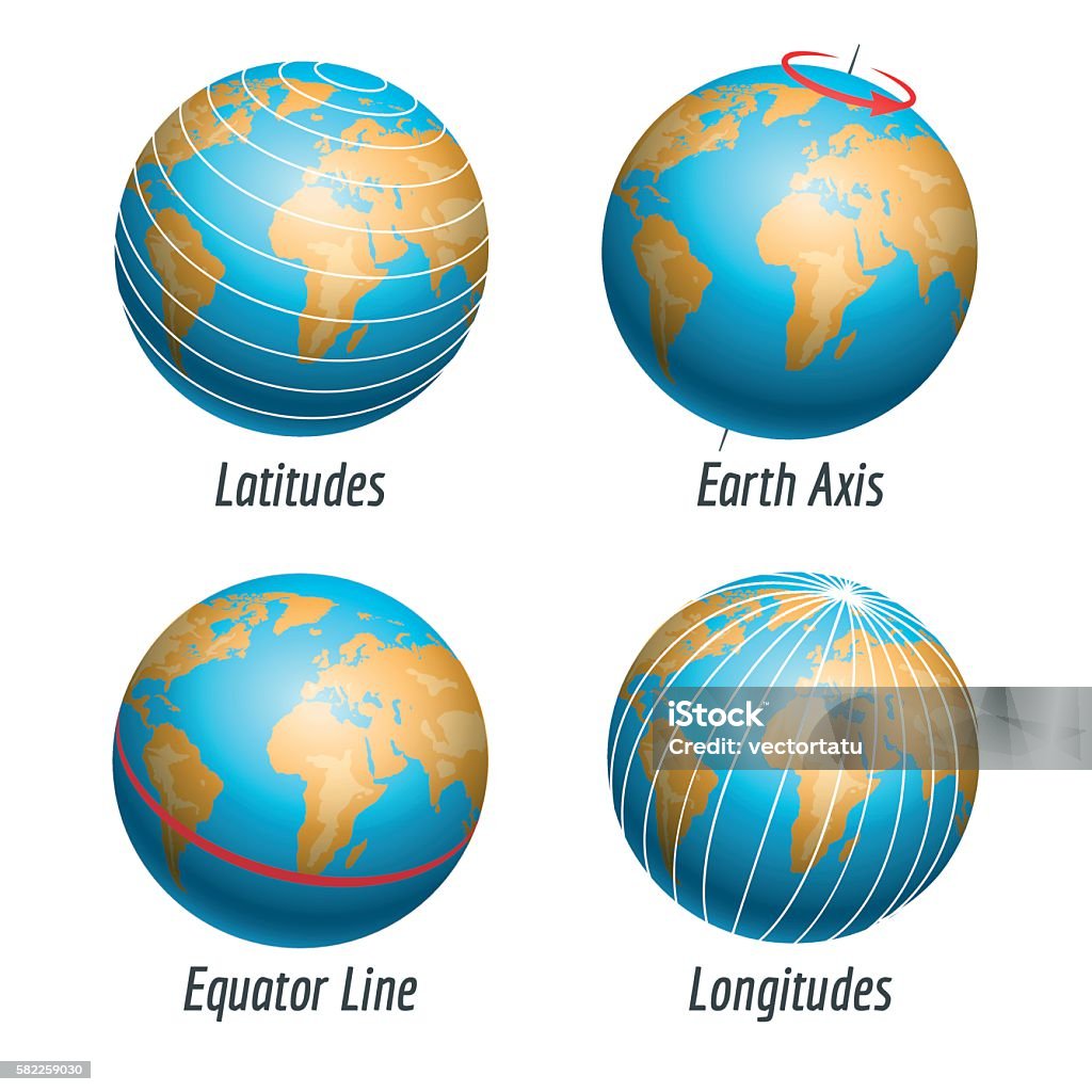 Latitude and longitude of earth globe Latitude and longitude of the earth globe vector illustration Latitude stock vector