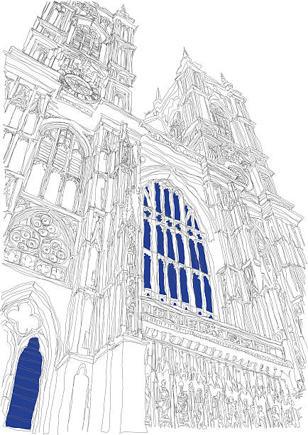 웨스트민스터 아베이  - westminster abbey abbey city of westminster church stock illustrations