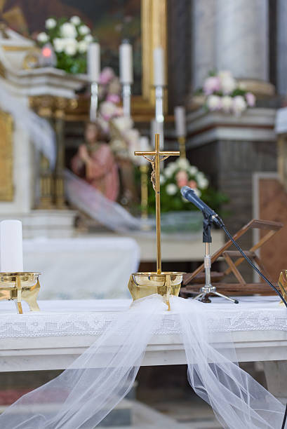 istock Church Cross and beautiful decor 582262100